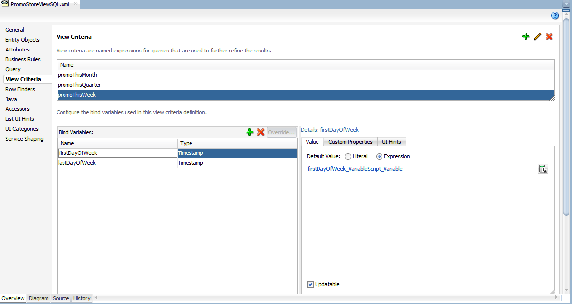 ViewObject ViewCriteria Bind Variables ViewObject ViewCriteria Bind Variables